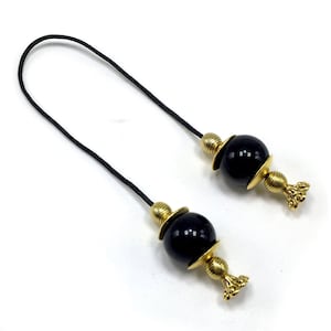 Greek KOMBOLOI, Greek Begleri, Rosary, Worry Beads, Anxiety Beads, Relaxing Beads, Stress Relief Relaxation (Black Acrylic -16 mm- Beads)