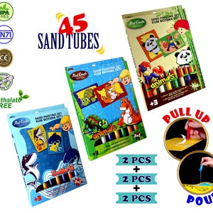 Kits de pintura em areia do Castelo Vermelho Pacotes de valor -3 pacotes juntos -Kits de pintura em areia para crianças (SET1)