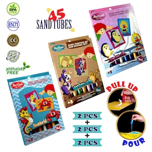 Kits de pintura em areia do Castelo Vermelho Pacotes de valor -3 pacotes juntos -Kits de pintura em areia para crianças (SET3)