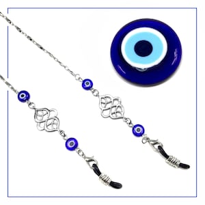 Eyeglass Chains, Eyewear Retainer, Eyeglass Strap Holder, Eyeglass Lanyard, Eyeglass Necklace, Women Eyeglass Chain (Evil Eye Design)