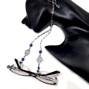 Catena Porta Occhiali A Clip Con Cuore Di Cristalli – Lanyard In Acciaio Inox Regolabile Per Donna - 2