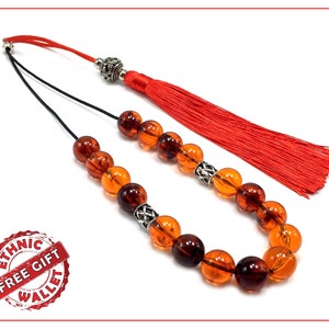 Greek KOMBOLOI, Rosary, Worry Beads, Anxiety Beads, Relaxing Beads, Stress Beads, Greek Gift (Rust Color Acrylic -13.5 mm 17- Big Beads)