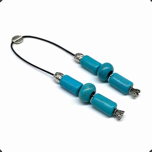 Greek KOMBOLOI, Greek Begleri, Worry Beads, Anxiety Beads, Relaxing Beads, Stress Relief (Synthetic Cylinder Turquoise -16x10 mm- Beads)