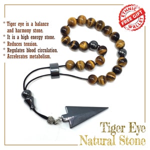 Tiger Eye & Hematite Greek KOMBOLOI, Rosary, Worry Beads, Anxiety Beads, Relaxing Beads, Stress Beads, Begleri, Greek Gift-M3-(8mm-21 Beads)