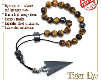 Tiger Eye & Hematite Greek KOMBOLOI, Rosary, Worry Beads, Anxiety Beads, Relaxing Beads, Stress Beads, Begleri, Greek Gift-M3-(8mm-21 Beads)