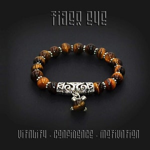 Elegante pulsera de ojo de tigre con garras de águila / pulsera de piedras preciosas / pulsera curativa / pulsera calmante (CARTERA ÉTNICA GRATIS)