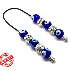Greek KOMBOLOI, Greek Begleri Rosary, Worry Beads, Anxiety Beads, Relaxing Beads, Stress Relief Relaxation (Glass Evil Eye -10x11 mm- Beads)