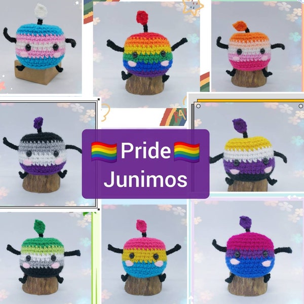 Crochet Stardew Valley PRIDE Rainbow Junimo plushie