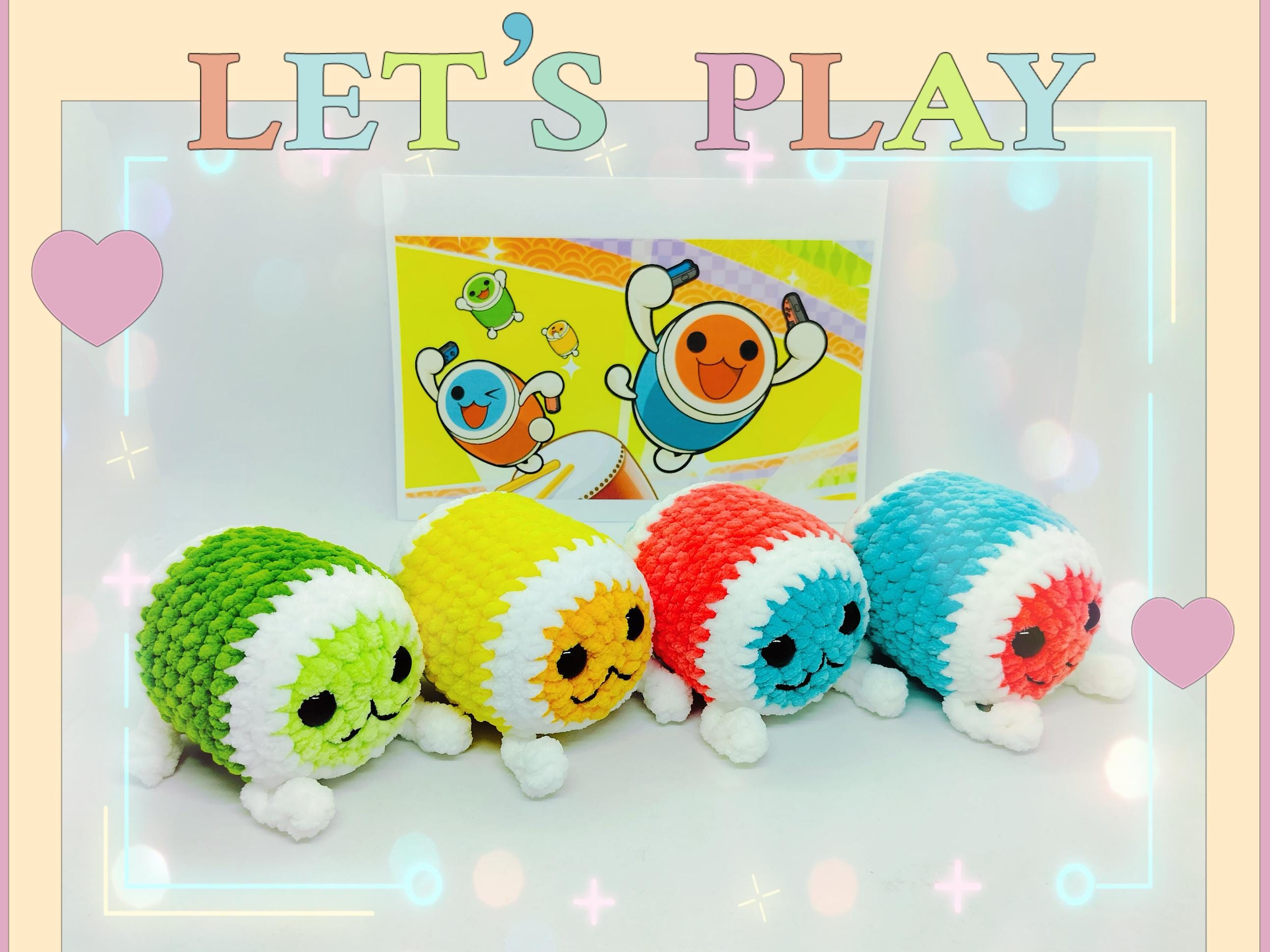 イカタコ03 【あめんぼ×どーる】ぬいぐるみ　ハンドメイド Crochet Taiko no Tatsujin drum plush - Etsy 日本