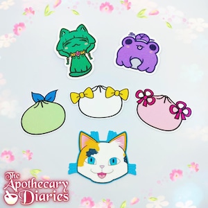 Pegatinas de fanart - Diarios del boticario Maomao Jinshi Xiaolan Gato Rana Bao