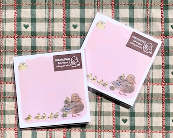 Watercolor Memopad - Ducklings - Mother Duck - Notepad - Cute Memopad