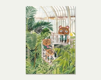 Animal crossing Kew Garden -  Animal Crossing Postcard Print - ACNH - Animal Crossing Art - Animal Crossing Painting -  Gift Postcard Card