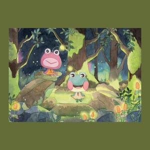 Impresiones A6 - Animal Crossing Pubbles - lily - Impresión de postal - ACNH - Arte de Animal Crossing - Pintura de Animal Crossing - Tarjeta postal de regalo