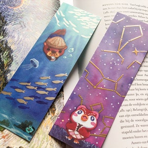 Celeste Vergoldetes Lesezeichen - Pascal Versilbertes Lesezeichen - Animal Crossing - Celeste - Pascal - Lesezeichen - ACNH
