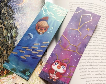 ACNH Bookmark: Celeste & Pascal Gold/Silver Foil