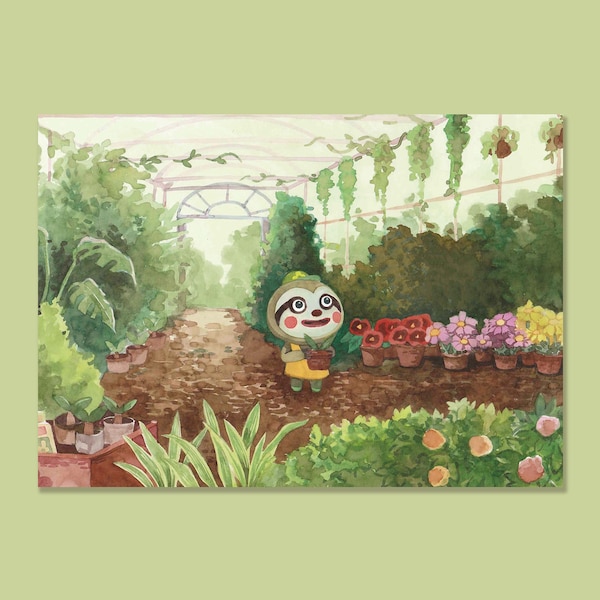 Animal Crossing Leif -  Animal Crossing Postcard Print - ACNH - Animal Crossing Art - Animal Crossing Painting -  Gift Postcard Card