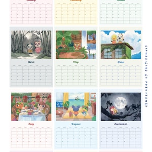 EARLY BIRD - Calendar 2027 - A4 - 210x297mm - ACNH fan art - Wall Calendar image 3