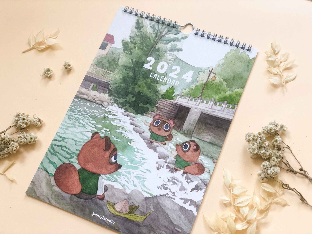 Calendar 2024 A4 210x297mm Animal Crossing Calendar ACNH Wall Calendar