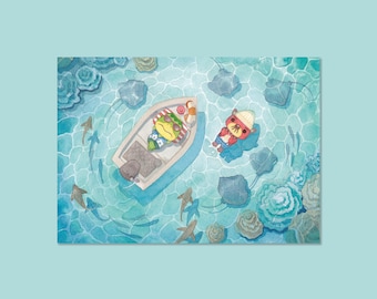 Pascal - kapp'n - animal crossing - acnh - A6 postcard - Prints - animal crossing new horizon