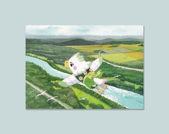 Celia - animal crossing - acnh - A6 postcard - Prints - animal crossing new horizon