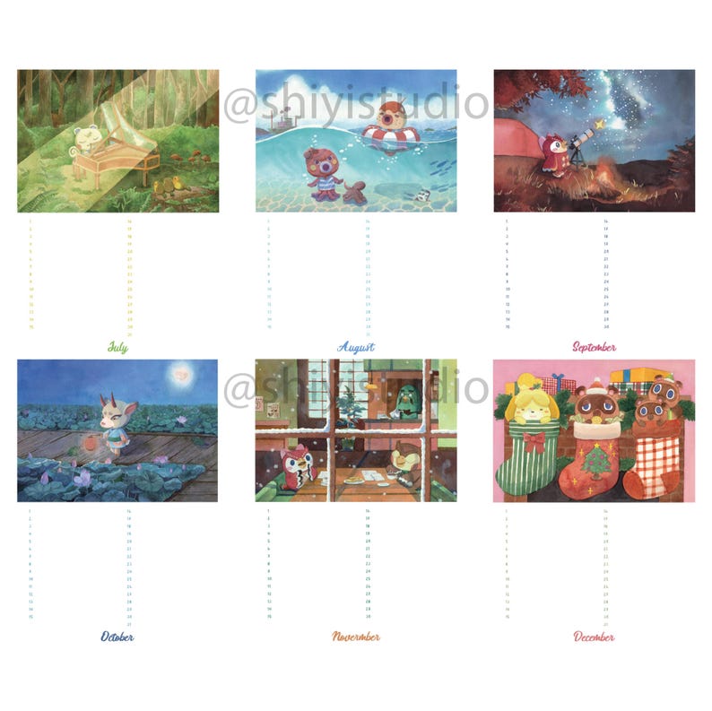 K&ouml;nnte beinhalten: Ein Kalender mit skurrilen Illustrationen f&uuml;r jeden Monat. Die Kunstwerke zeigen Tiere in verschiedenen Umgebungen, wie z. B. Klavierspielen, Schwimmen, Sternegucken und Feiern von Feiertagen. Jeder Monat ist mit seinem Namen beschriftet.