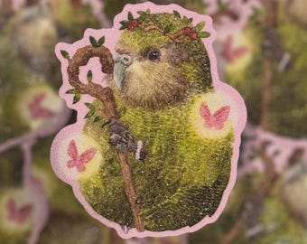 kapopo - Budgie - 8cm - birb stickers - glitter sticker - parrot sticker - parrots - parakeet - dnd sticker - Druid