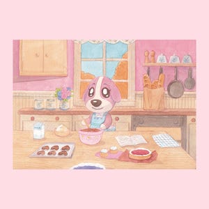 Impressions A6 - Biscuit Animal Crossing - Impression carte postale - ACNH - Art Animal Crossing - Peinture Animal Crossing - Carte postale cadeau