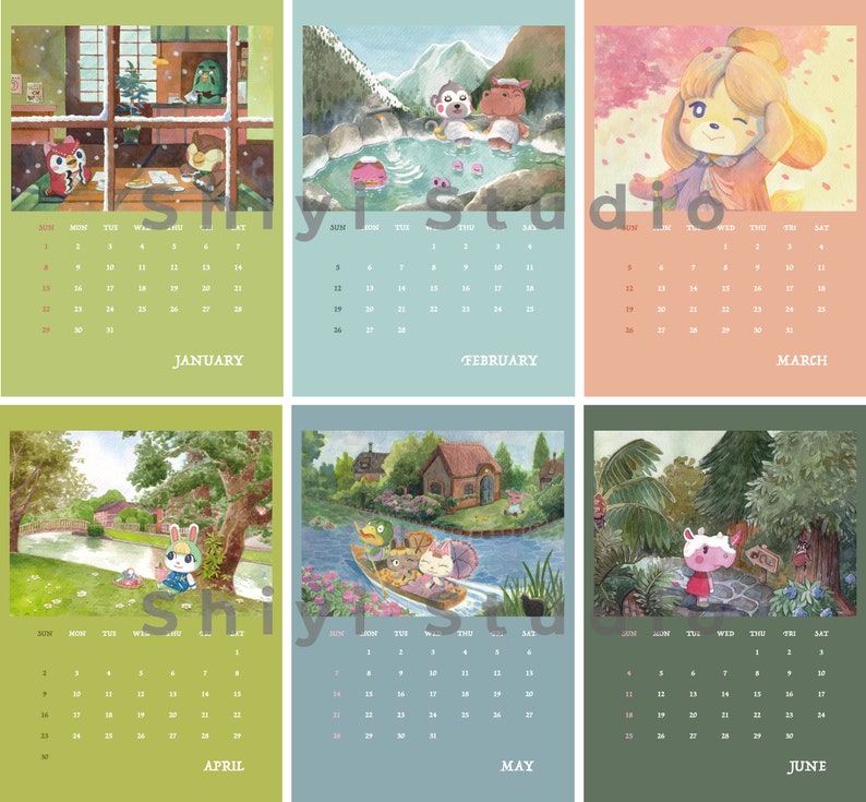 Calendar 2023 A4 Animal Crossing Calendar ACNH Wall Etsy UK