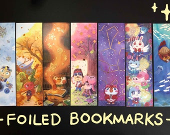 Foiled Bookmarks - Flick - Celeste - Pascal - Blathers - Animal crossing - Bookmark - ACNH - Gift