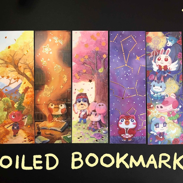 Foiled Bookmarks - Flick - Celeste - Pascal - Blathers - Animal crossing - Bookmark - ACNH - Gift