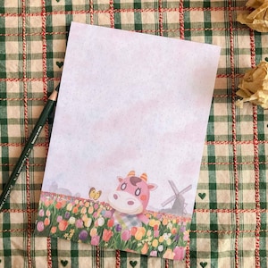 Bloco de notas aquarela A5 - Norma Animal Crossing - Bloco de escrita - 50 páginas - Lista de tarefas - Presente ACNH