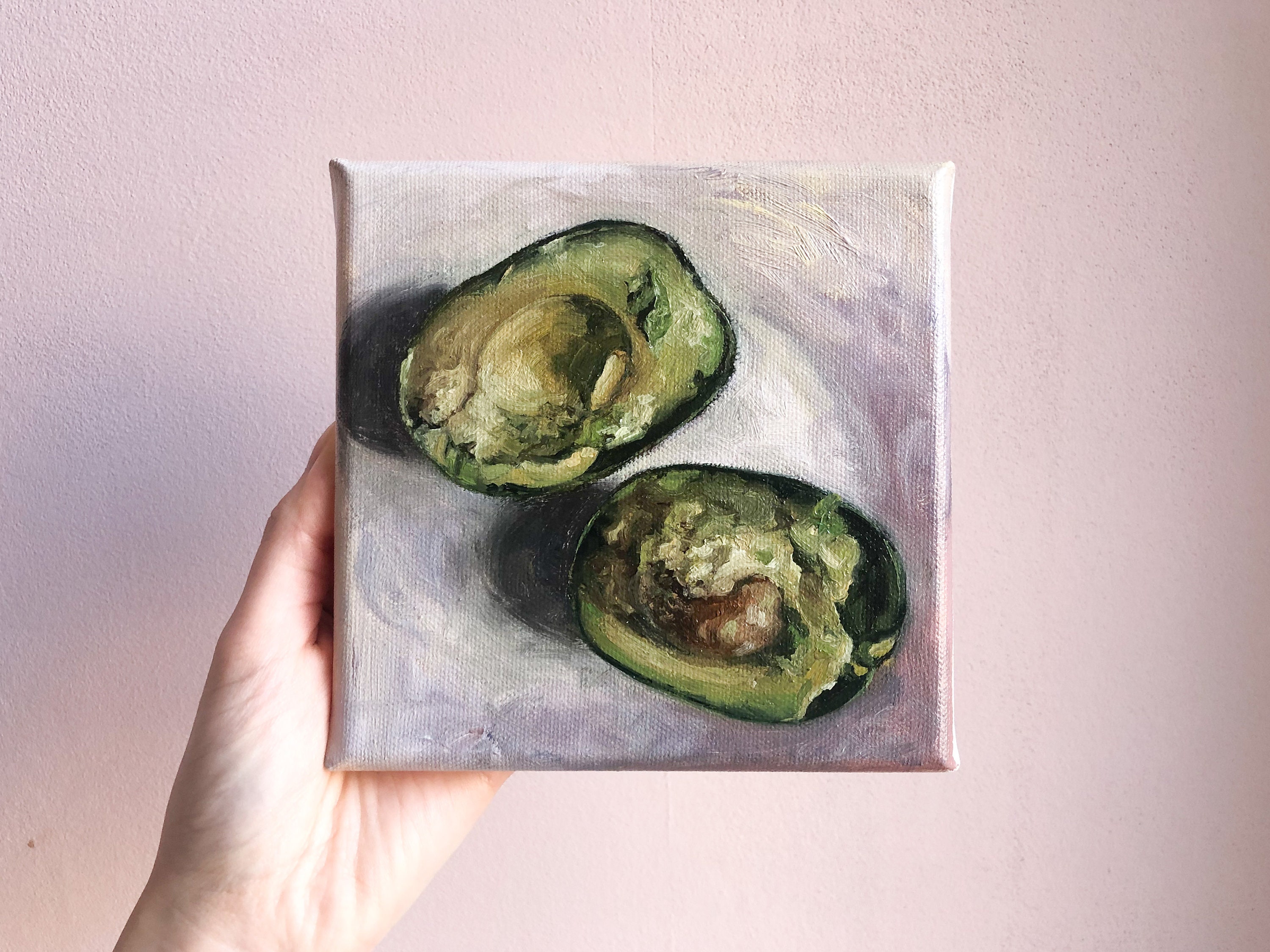 オリジナル油絵 / 静物画 / キャンバスに油絵 / アボカドの絵