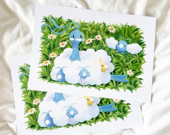Altaria print / Swablu print / Swablu A4 / Swablu pokemon