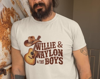 Camiseta vintage de música country de Outlaw / Camiseta de fan de Willie y Waylon / Camiseta con gráfico de concierto country retro de los 70 / Camiseta unisex para hombre y mujer