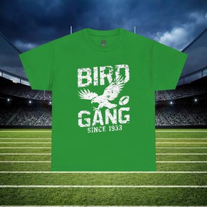 Philadelphia Football Bird Gang Unisex T-shirt, Tjock Bomullsskjorta, Philadelphia Football Fan Present, Bird Gang T-shirt, Fotbollsfankläder,