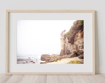 Minimalist Muted Coastal Photo Print, California Coast Printable Wall Art, Laguna Beach Coastal Print, Boho Beach Print, Coastal Photography