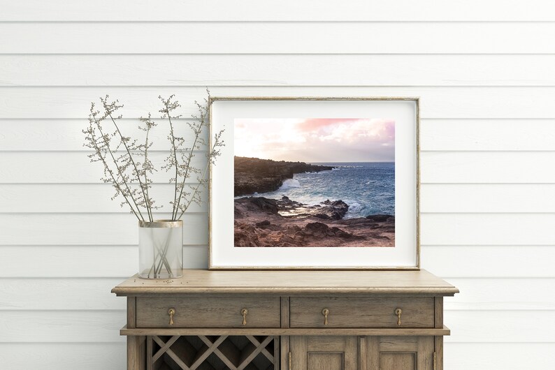 Maui Ocean Sunset Print Beach and Coastal Photography Hawaiian Printable Wall Art Ocean Wall Print Instant Download Ironwoods Beach Print image 6
