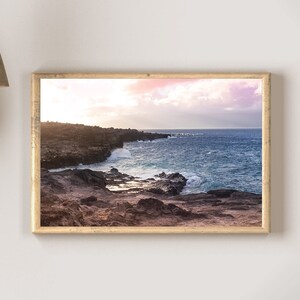 Maui Ocean Sunset Print Beach and Coastal Photography Hawaiian Printable Wall Art Ocean Wall Print Instant Download Ironwoods Beach Print image 4