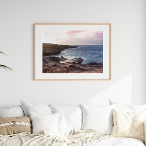 Maui Ocean Sunset Print Beach and Coastal Photography Hawaiian Printable Wall Art Ocean Wall Print Instant Download Ironwoods Beach Print image 2