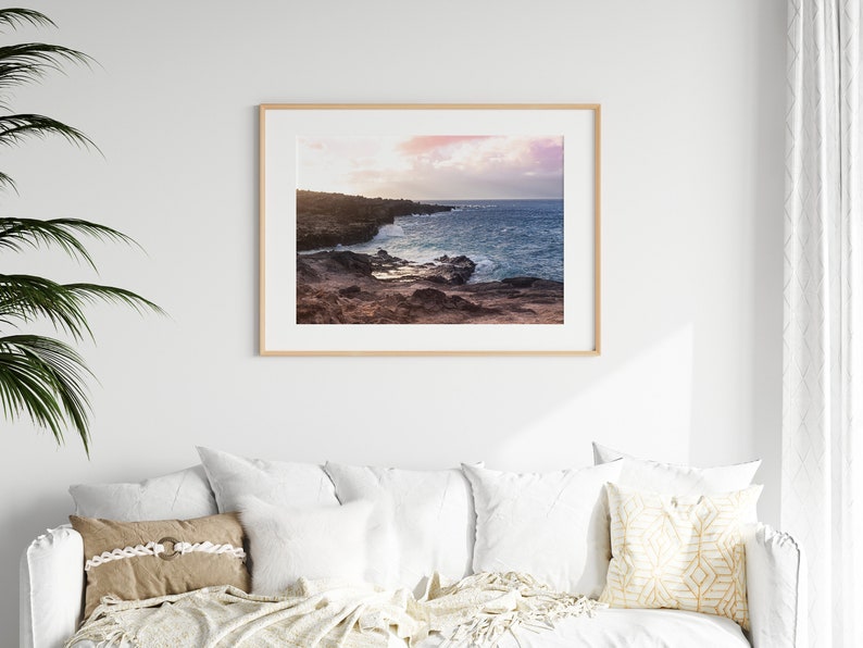 Maui Ocean Sunset Print Beach and Coastal Photography Hawaiian Printable Wall Art Ocean Wall Print Instant Download Ironwoods Beach Print image 2