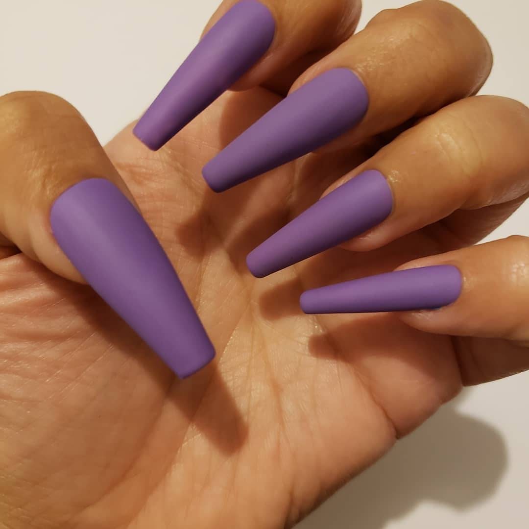 Matte Light Purple Press On glue on Nails Etsy UK