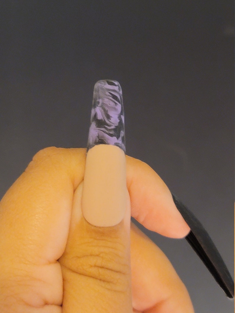 Halloween Purple Marble Press On / Glue On Nails image 4