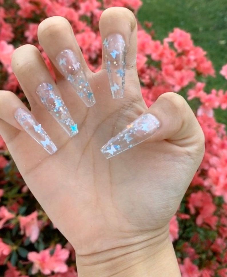 Full Clear Butterfly Press On Nails image 0