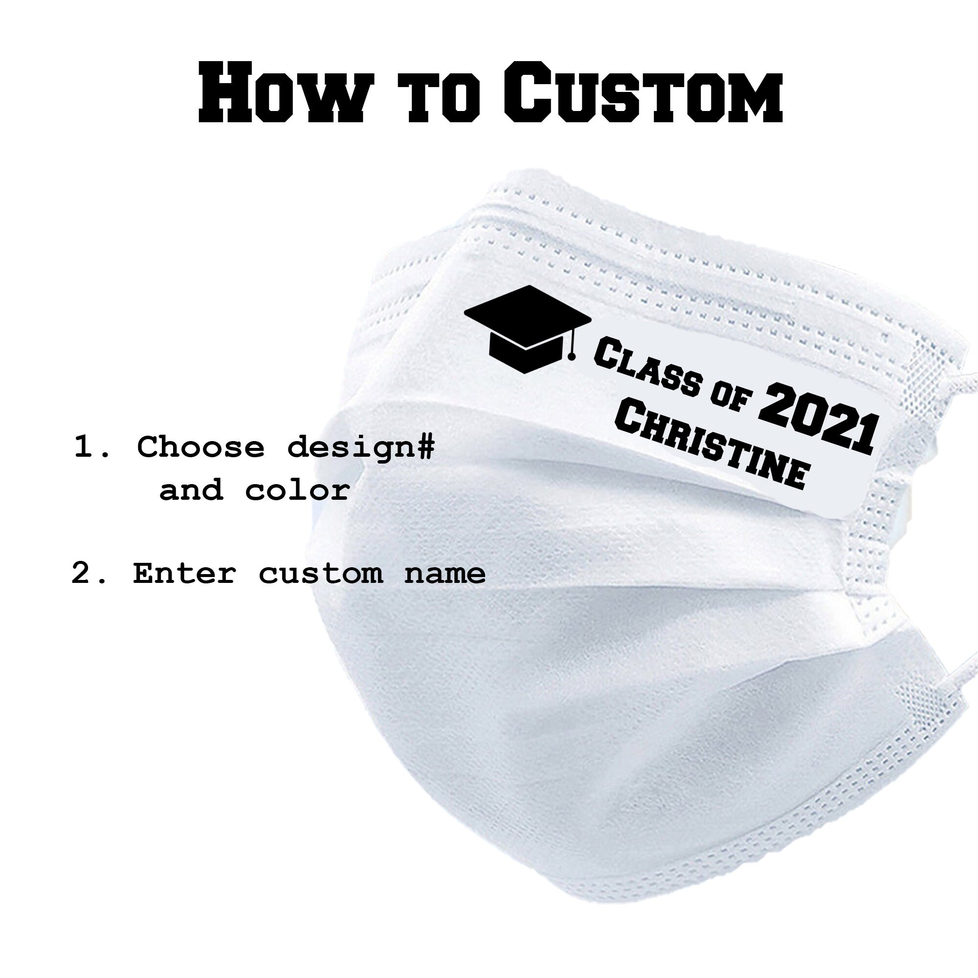 Graduation Mask Graduation Masks 2022 Disposable Graduation Etsy