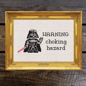 Warning: Choking Hazard Cross Stitch Pattern Instant Download [Cross Stitch, Needlepoint, Embroidery, Cross Pattern]