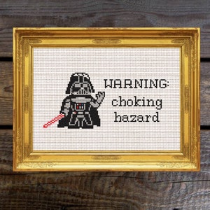 Darth Vader Choking Hazard Cross Stitch Pattern (Instant Download)