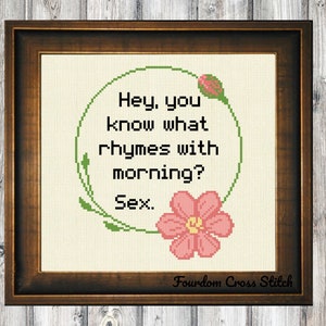 Morning Sex Funny Snarky Cross Stitch Pattern for Instant Download [Cross Stitch, Needlepoint, Embroidery]