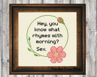 Morning Sex Funny Snarky Cross Stitch Pattern for Instant Download [Cross Stitch, Needlepoint, Embroidery]