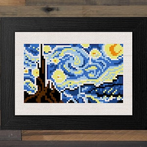 Starry Night Cross Stitch Pattern: Van Gogh Inspired (PDF Pattern)