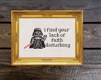 Darth Vader Cross Stitch Pattern: Lack of Faith (Instant Download)